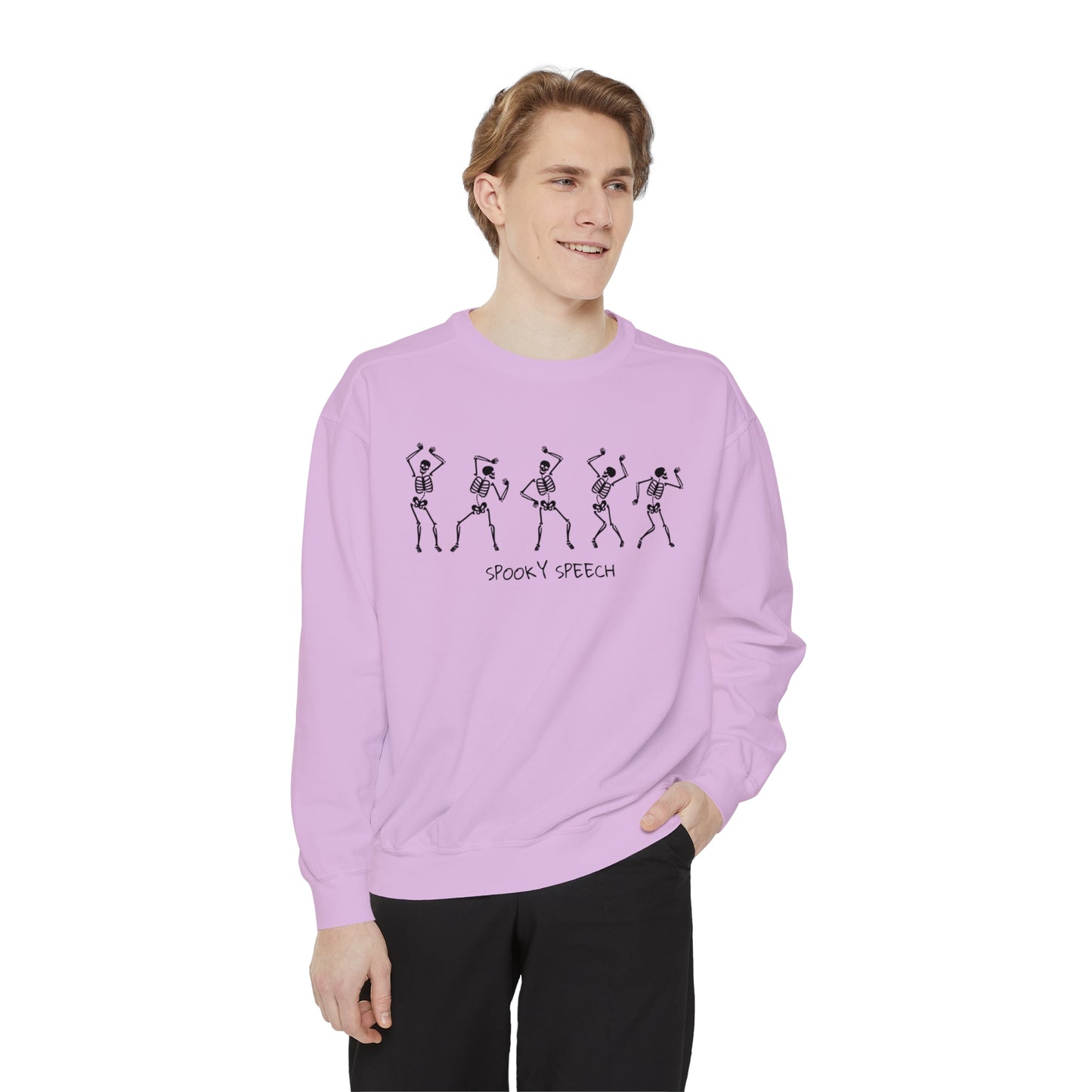 Spooky Speech Skeletons Comfort Colors Sweatshirt