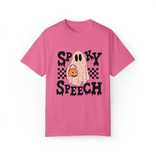 Spooky Speech Checkerboard Comfort Colors T-Shirt