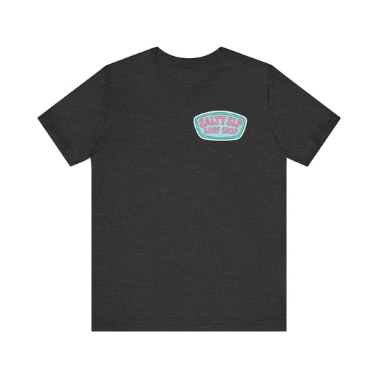 Salty SLP Surf Shop Jersey T-Shirt | Front and Back Print