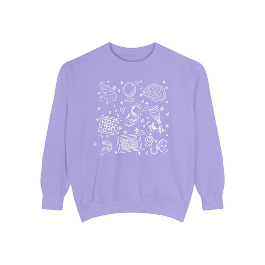 Speech & Hearing Doodles Comfort Colors Sweatshirt