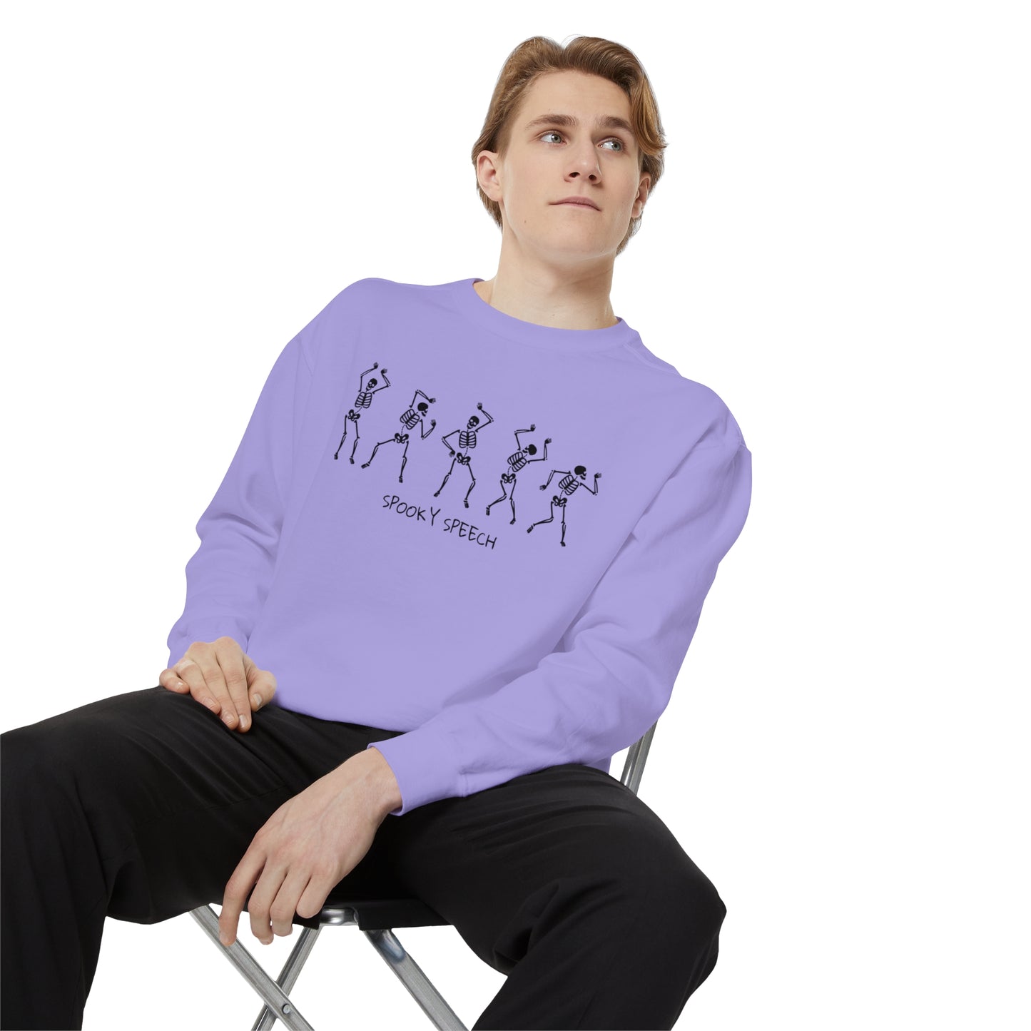 Spooky Speech Skeletons Comfort Colors Sweatshirt