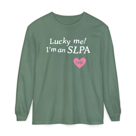 Lucky Me I'm an SLPA Long Sleeve Comfort Colors T-Shirt