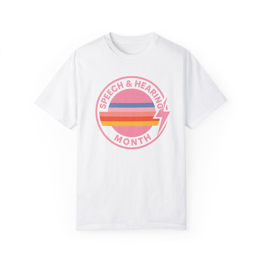 Speech & Hearing Month Retro Stripes Comfort Colors T-Shirt