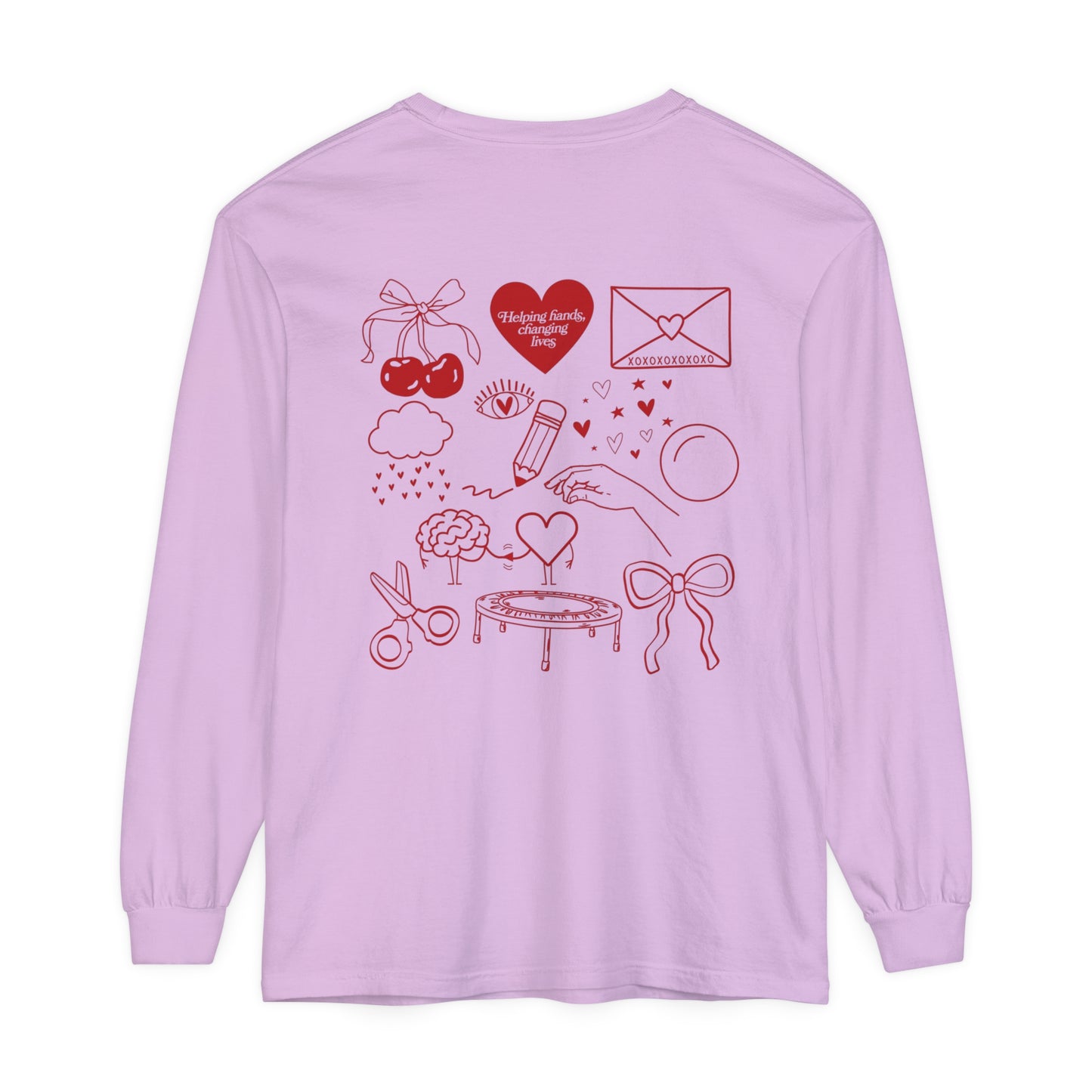 Helping Hands OT Long Sleeve Comfort Colors T-Shirt | Front and Back Print