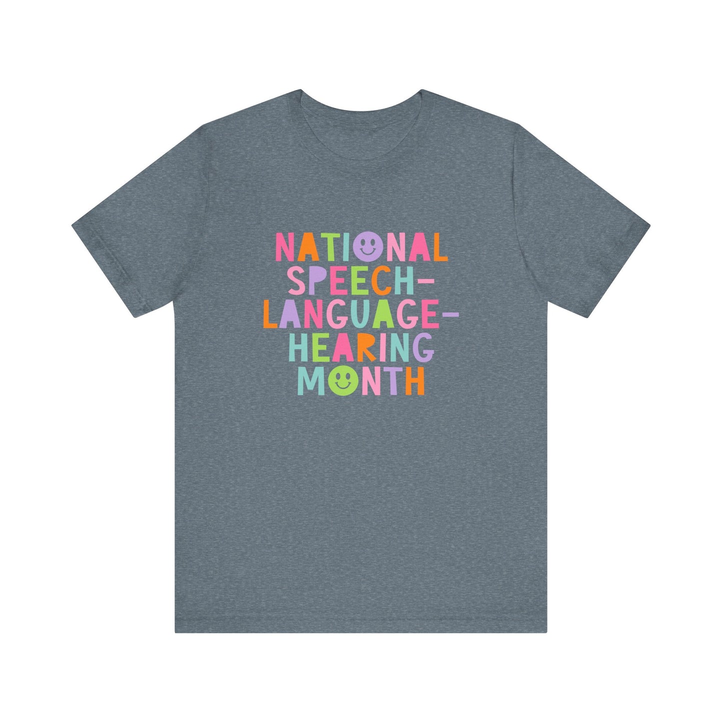 Colorful National Speech-Language-Hearing Month Jersey T-Shirt