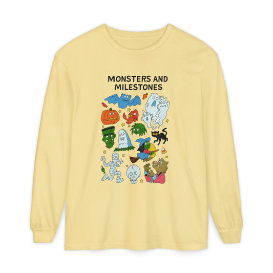 Monsters and Milestones Long Sleeve Comfort Colors T-Shirt