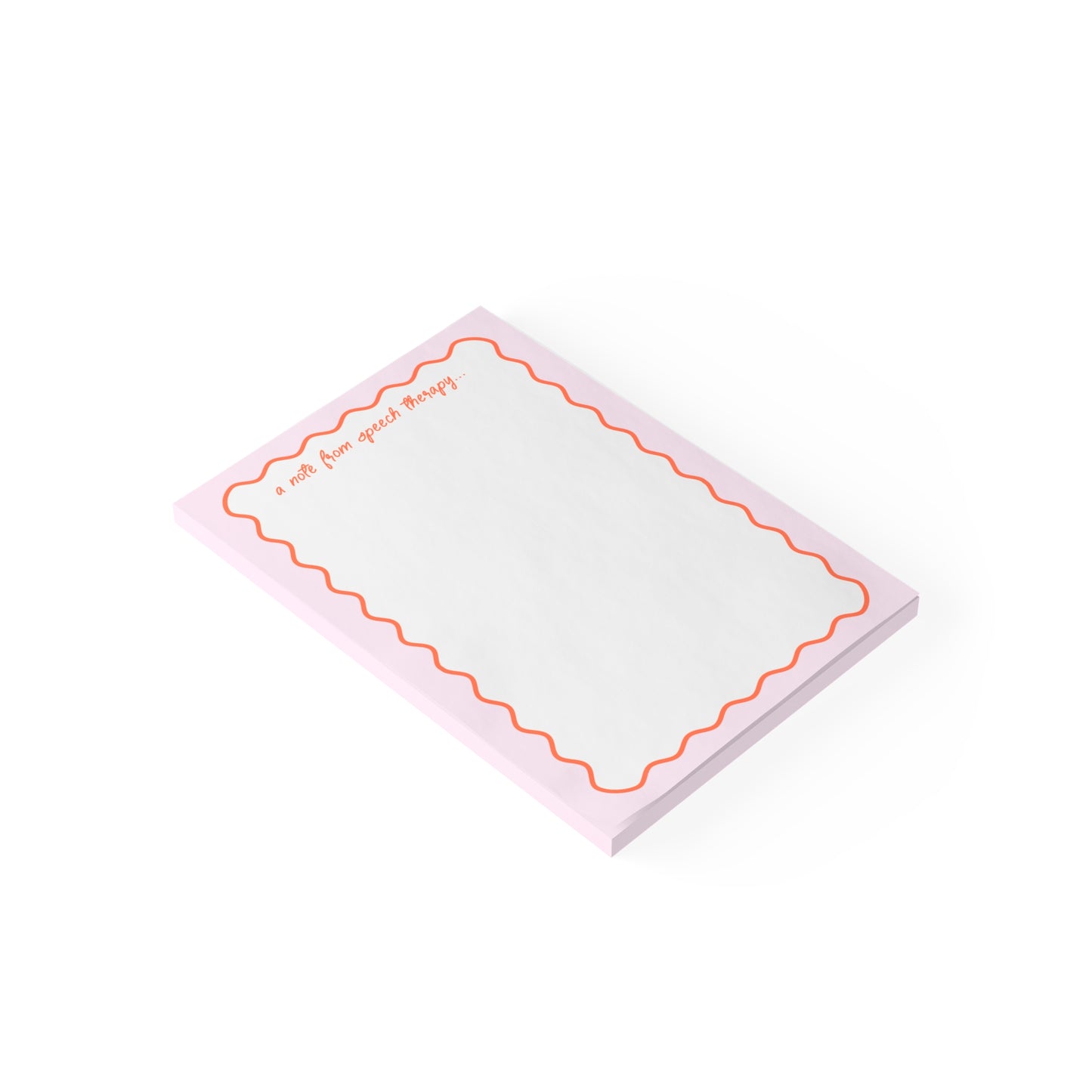 A Note from Speech Therapy Post-it® Note Pad | Pink & Coral