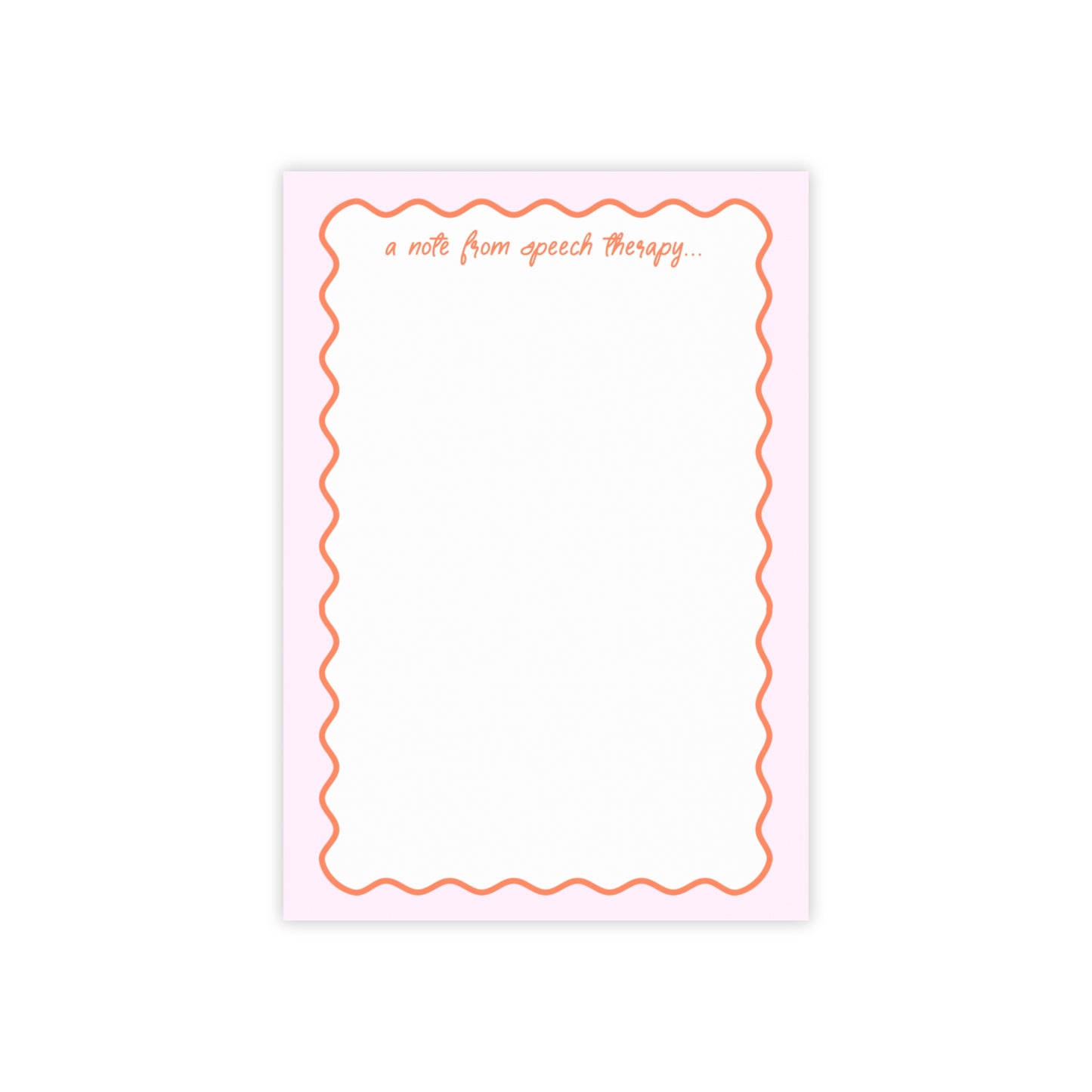 A Note from Speech Therapy Post-it® Note Pad | Pink & Coral