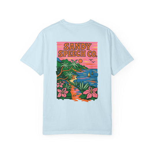 Sandy Speech Co. Comfort Colors T-Shirt | Front and Back Print