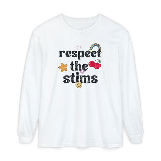 Respect The Stims Distressed Long Sleeve Comfort Colors T-Shirt