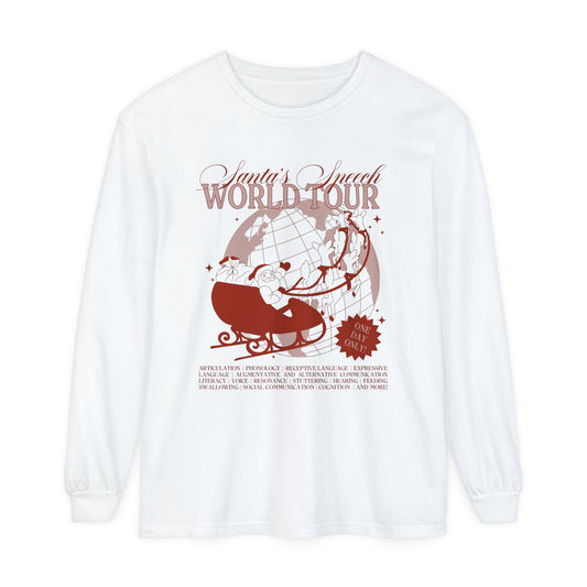 Santa's Speech Scope World Tour Long Sleeve Comfort Colors T-Shirt