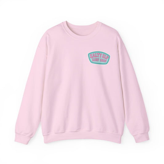 Salty SLP Surf Shop Crewneck Sweatshirt | Front and Back Print