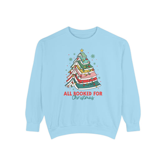All Booked for Christmas Comfort Colors Sweatshirt