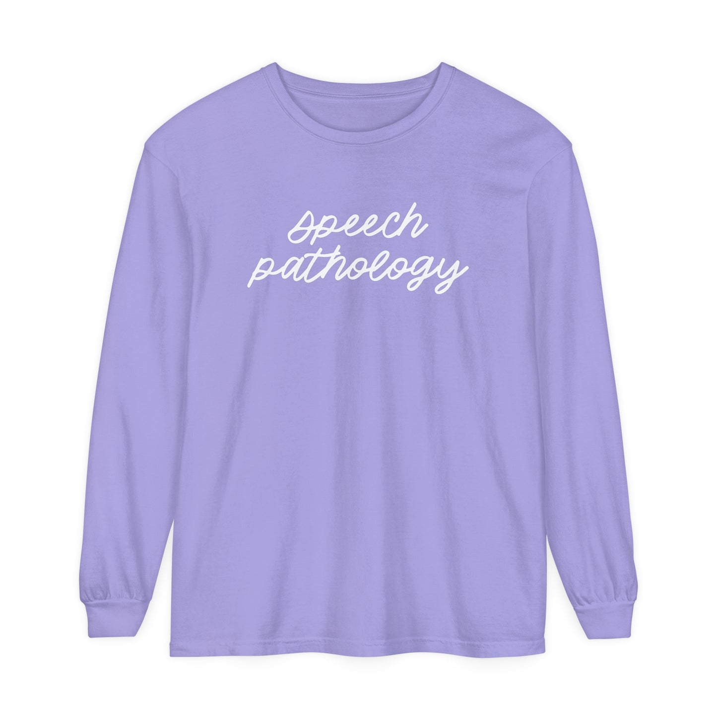 Speech Pathology Script Long Sleeve Comfort Colors T-shirt