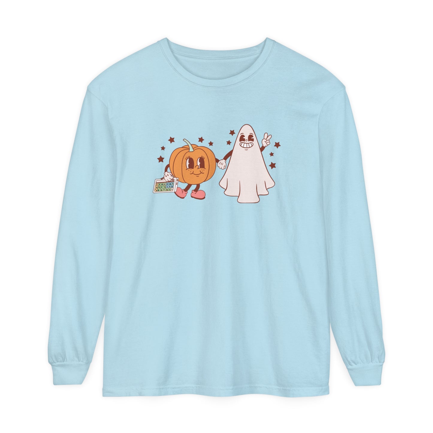 Pumpkin and Ghost AAC Long Sleeve Comfort Colors T-Shirt