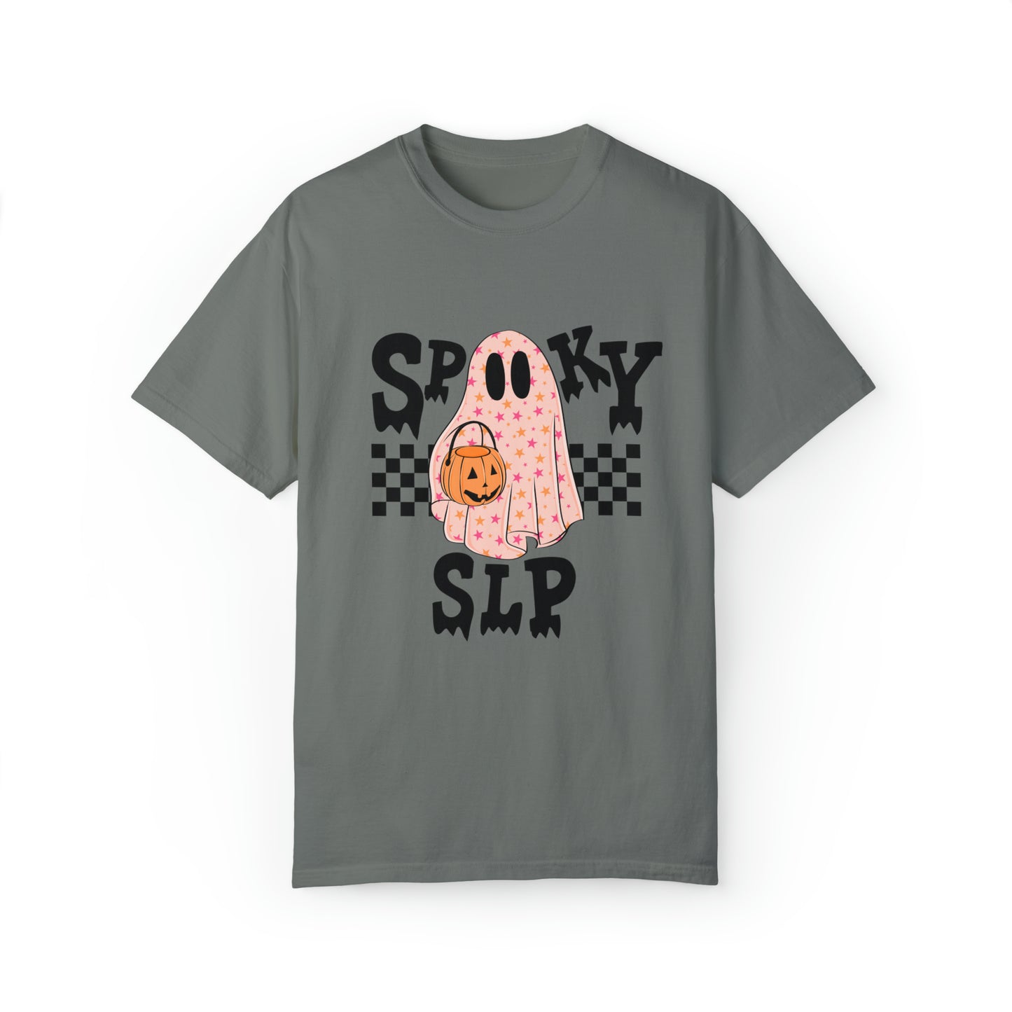 Spooky SLP Checkerboard Comfort Colors T-Shirt