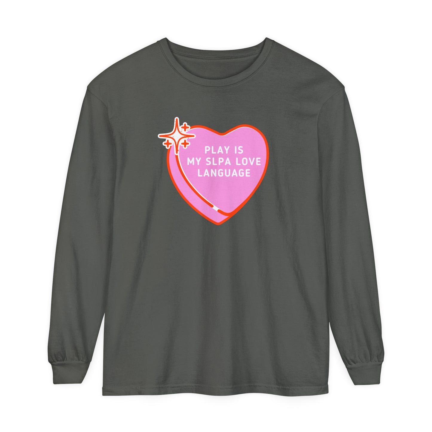 Play Is My SLPA Love Language Long Sleeve Comfort Colors T-Shirt