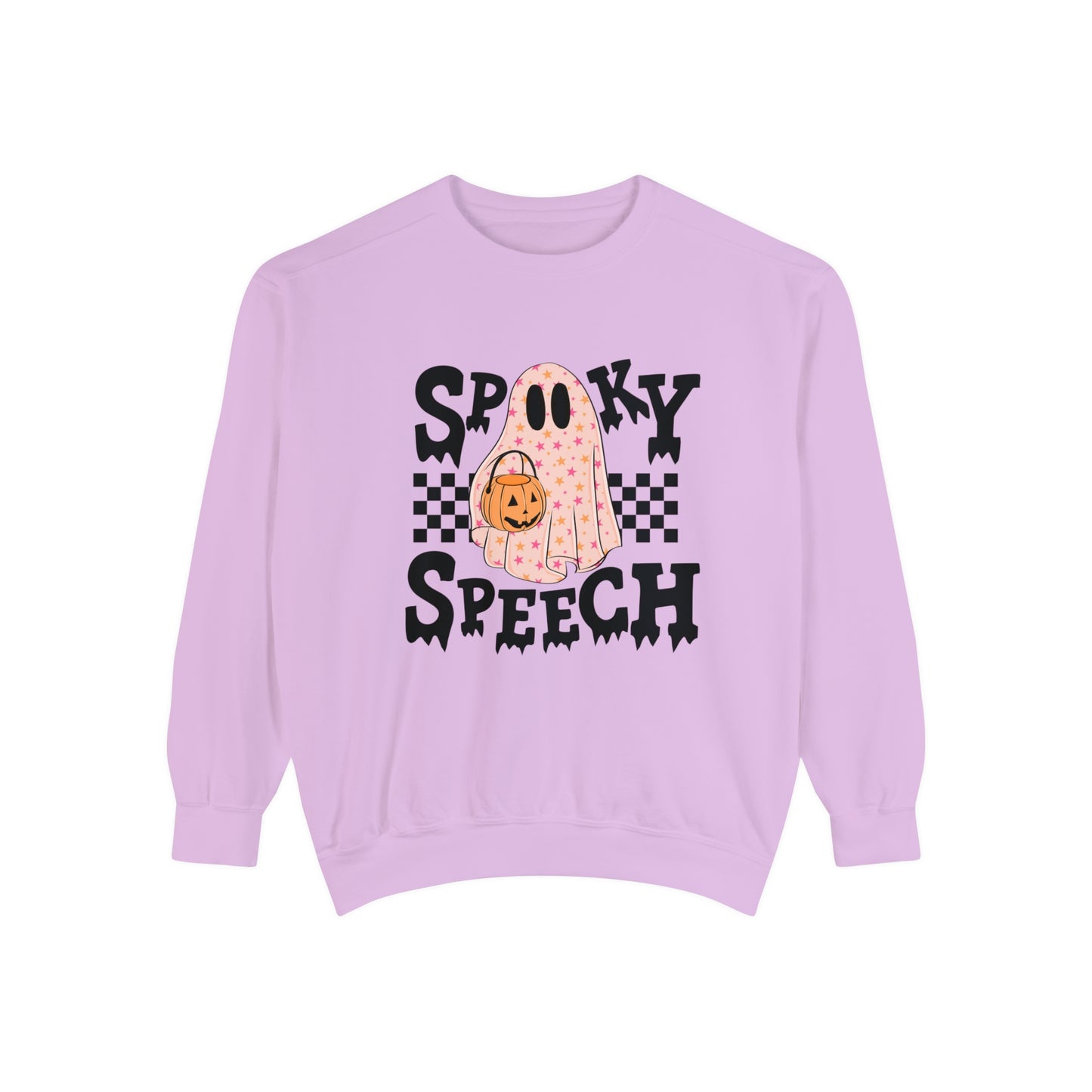 Spooky Speech Checkerboard Comfort Colors Sweatshirt