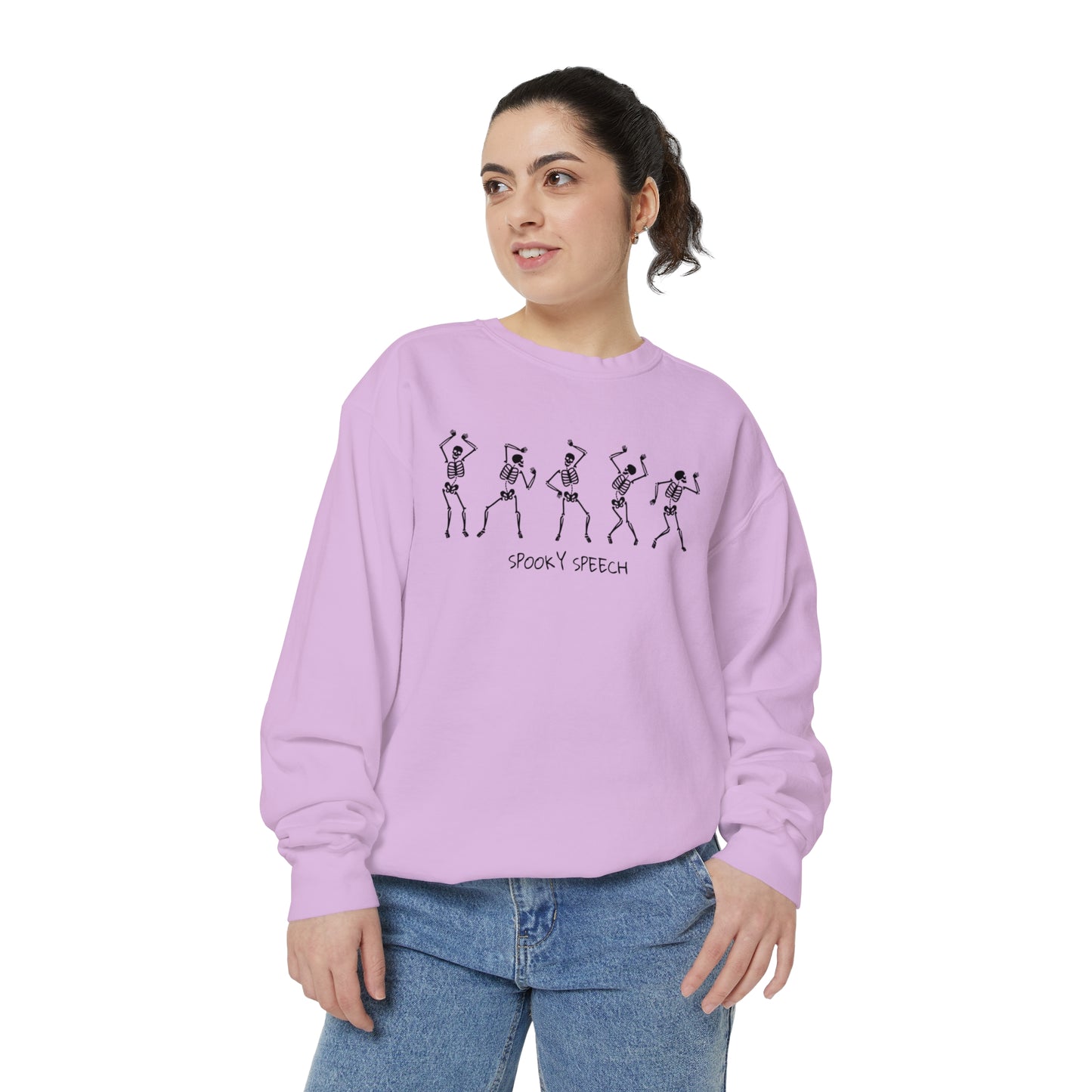 Spooky Speech Skeletons Comfort Colors Sweatshirt