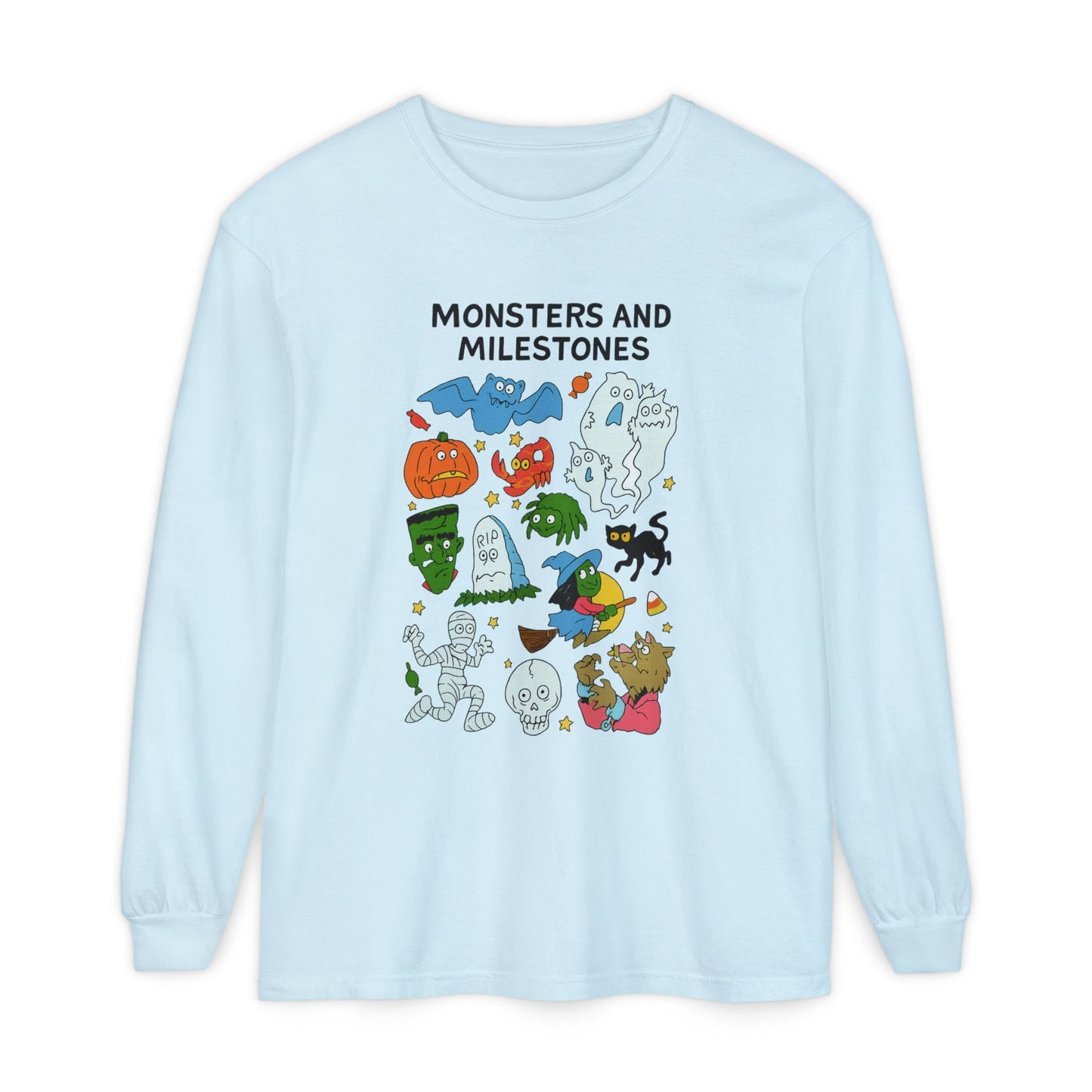 Monsters and Milestones Long Sleeve Comfort Colors T-Shirt