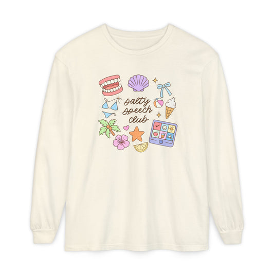 Salty Speech Club Long Sleeve Comfort Colors T-Shirt