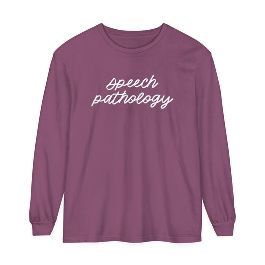 Speech Pathology Script Long Sleeve Comfort Colors T-shirt