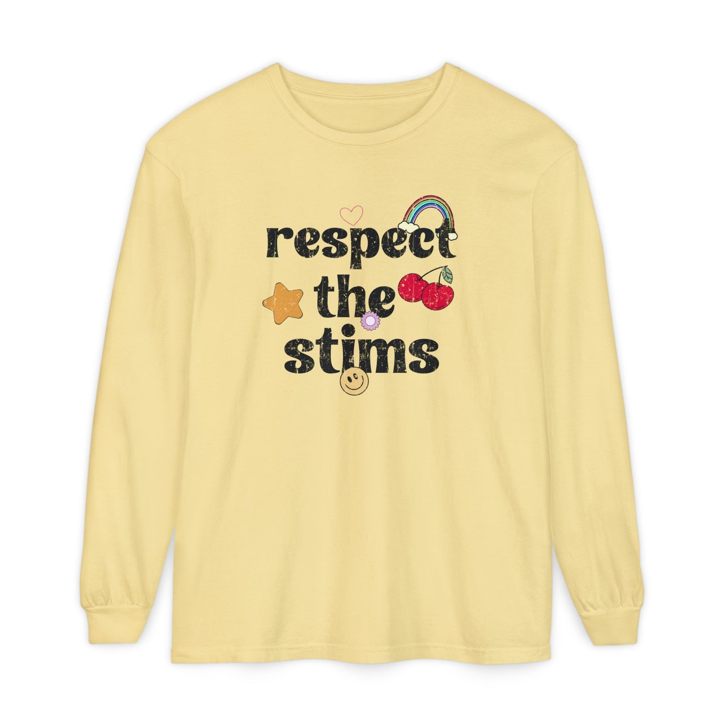 Respect The Stims Distressed Long Sleeve Comfort Colors T-Shirt