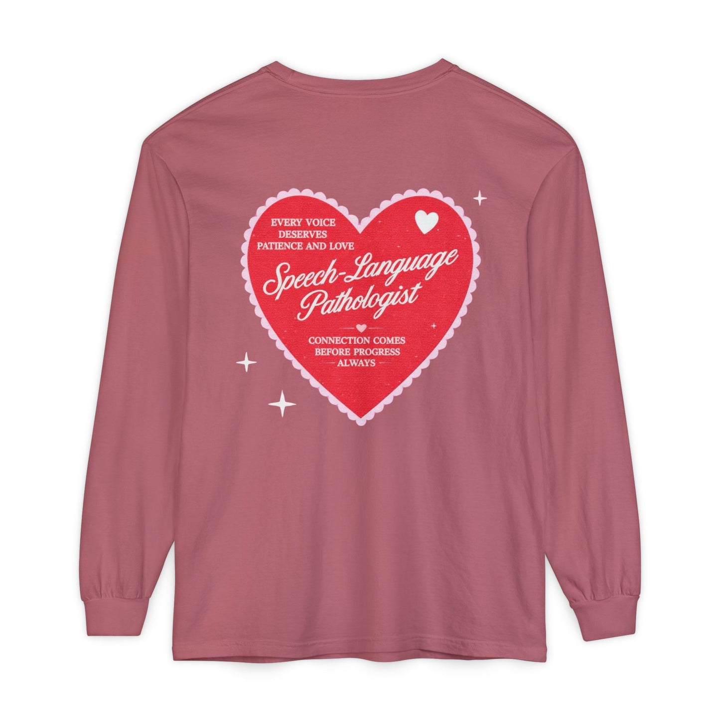 SLP Heart Patch Long Sleeve T-Shirt | Front and Back Print