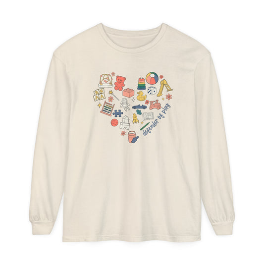 Defender of Play Long Sleeve Comfort Colors T-shirt