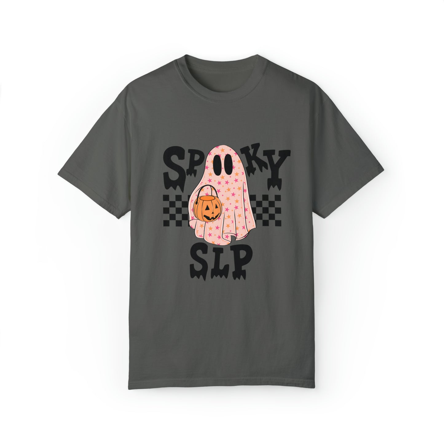 Spooky SLP Checkerboard Comfort Colors T-Shirt