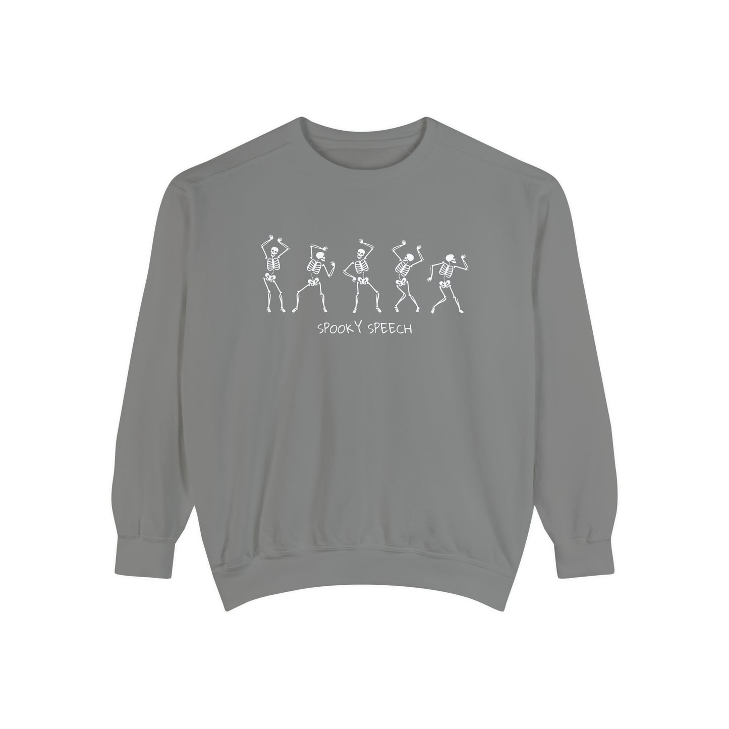 Spooky Speech Skeletons Comfort Colors Sweatshirt