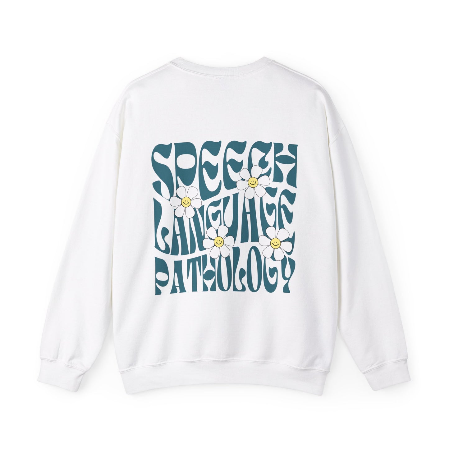 Groovy Daisy Speech Crewneck Sweatshirt | Front and Back Print