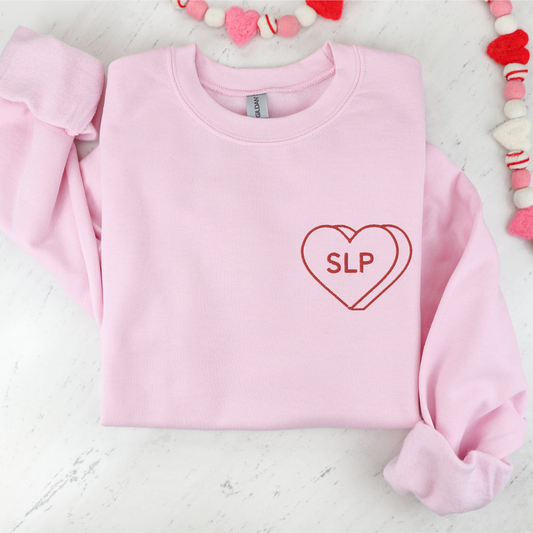 SLP Heart Embroidered Crewneck Sweatshirt