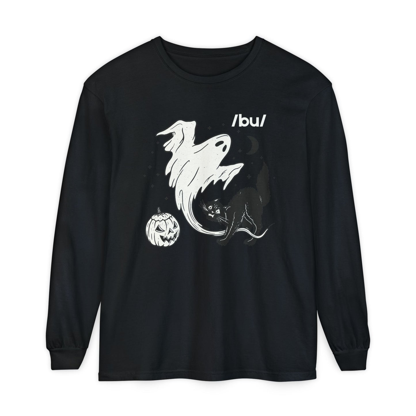Boo Phonetic Spooky Long Sleeve Comfort Colors T-Shirt