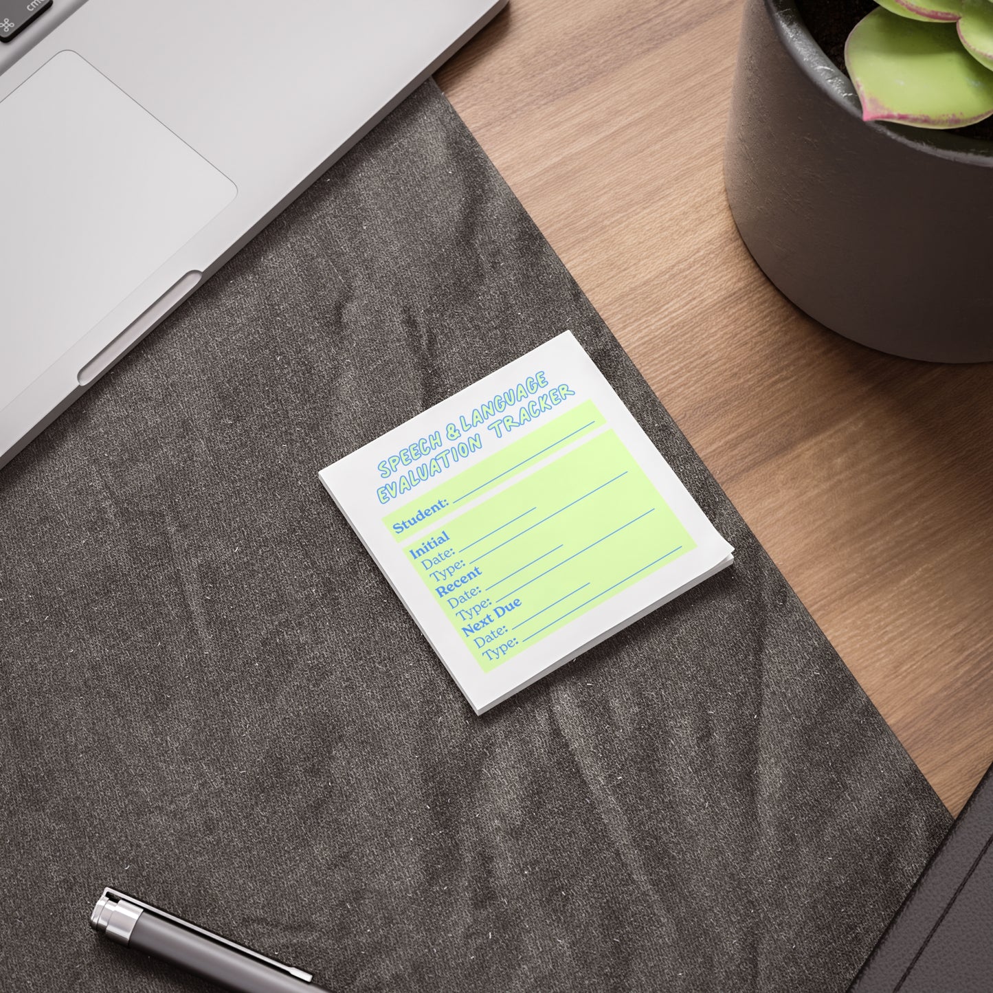 Speech/Language Evaluation Tracker Post-it® | Green & Blue