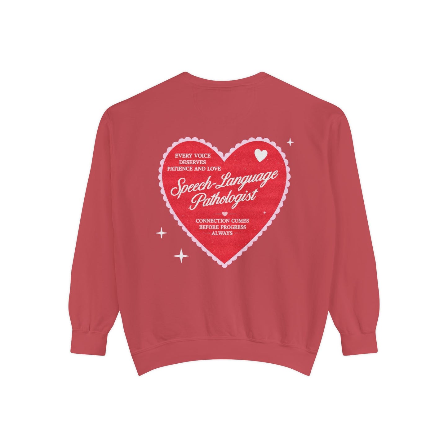 SLP Heart Patch Comfort Colors Sweatshirt | Front and Back Print