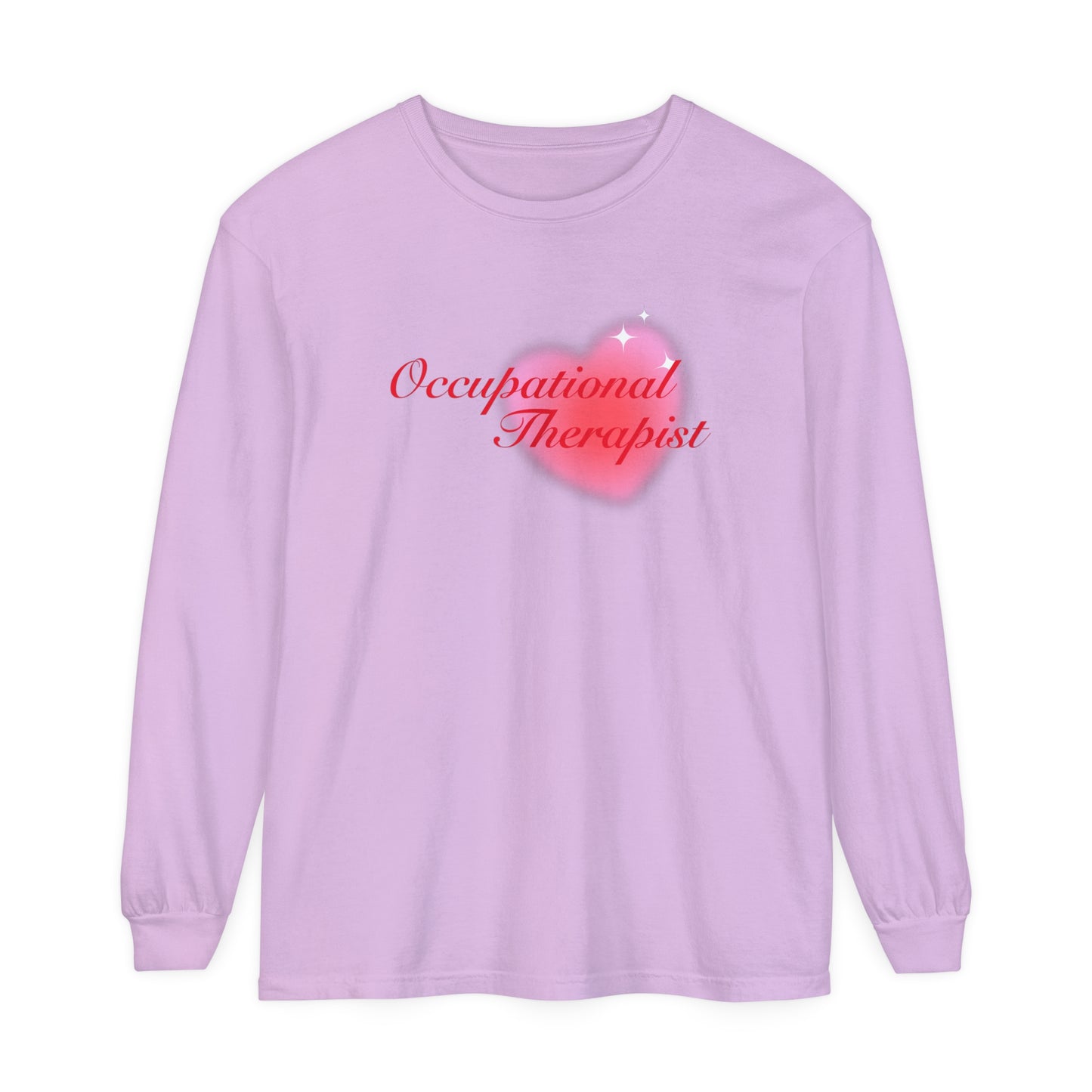 Occupational Therapist Heart Long Sleeve Comfort Colors T-Shirt