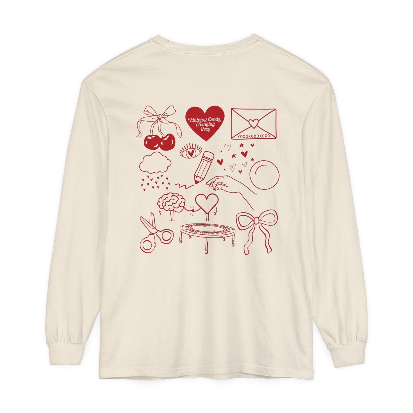 Helping Hands OT Long Sleeve Comfort Colors T-Shirt | Front and Back Print