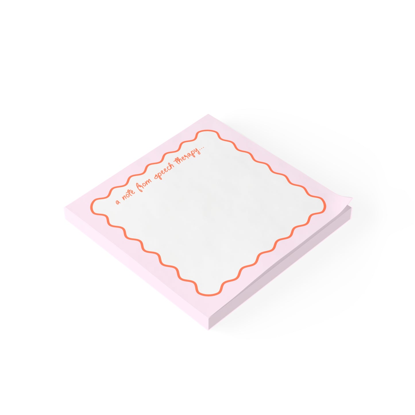 A Note from Speech Therapy Post-it® Note Pad | Pink & Coral