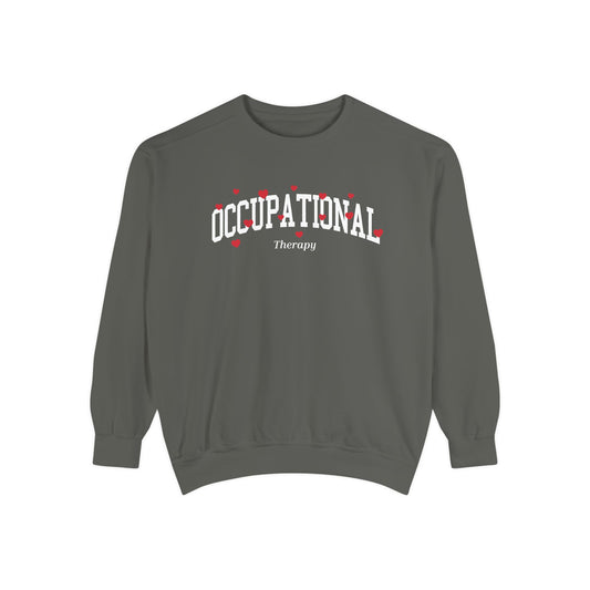 Occupational Therapy Varsity Hearts Comfort Colors Sweatshirt