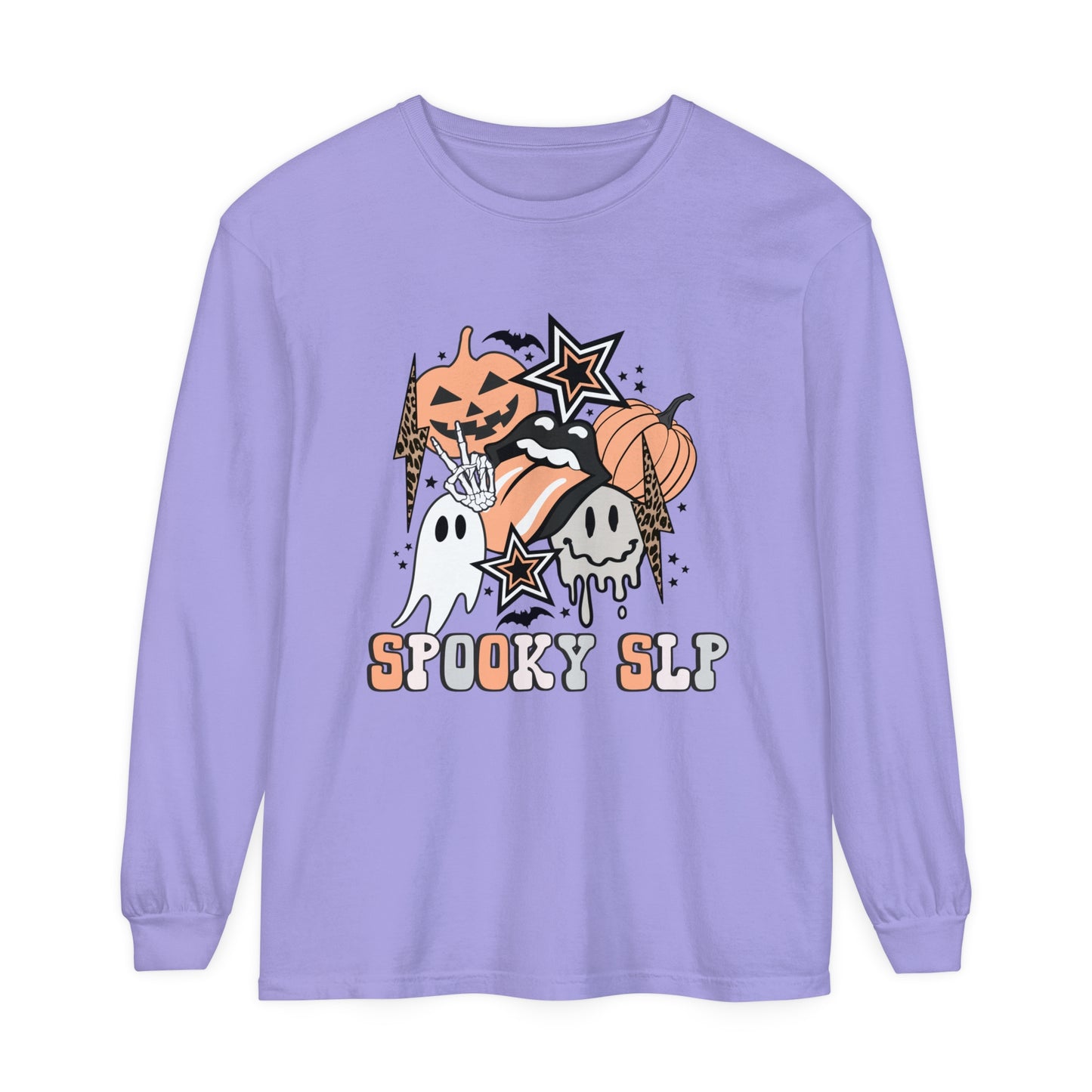 Spooky SLP Retro Halloween Long Sleeve Comfort Colors T-Shirt