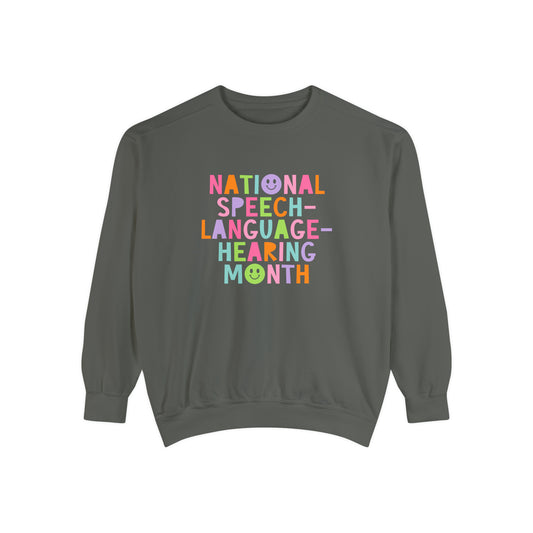 Colorful National Speech-Language-Hearing Month Comfort Colors Sweatshirt