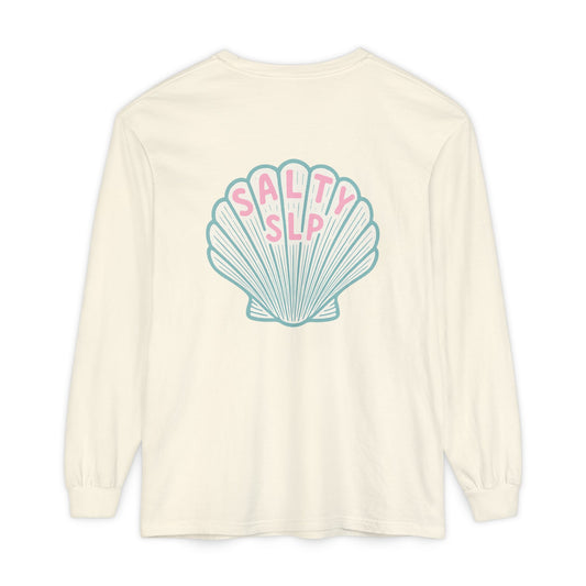 Salty SLP Long Sleeve Comfort Colors T-Shirt | Front and Back Print