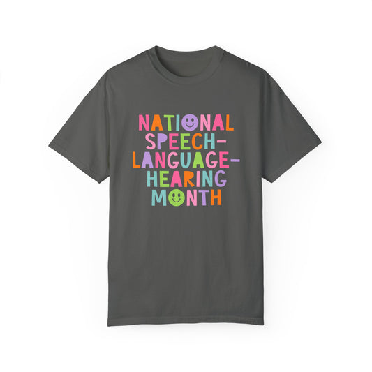 Colorful National Speech-Language-Hearing Month Comfort Colors T-Shirt