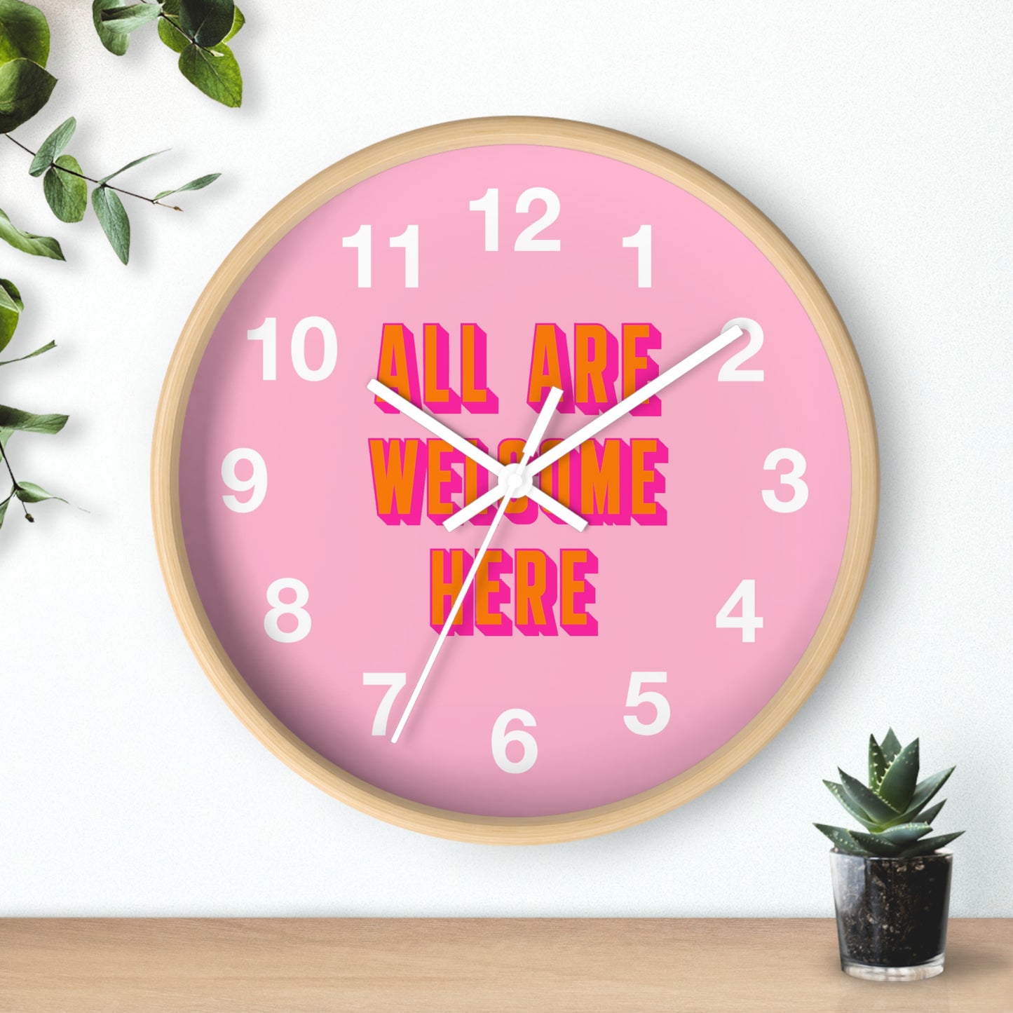 All Are Welcome Here Wall Clock