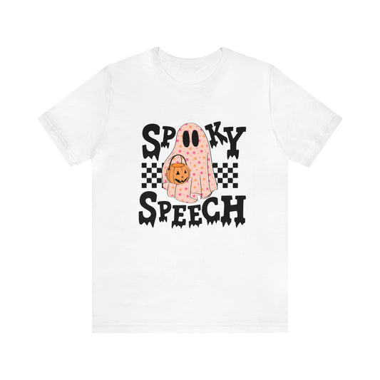 Spooky Speech Checkerboard Jersey T-Shirt