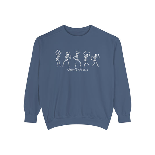 Spooky Speech Skeletons Comfort Colors Sweatshirt