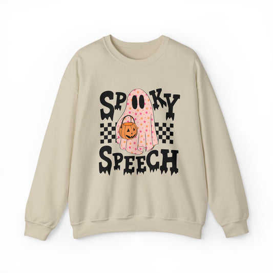 Spooky Speech Checkerboard Crewneck Sweatshirt