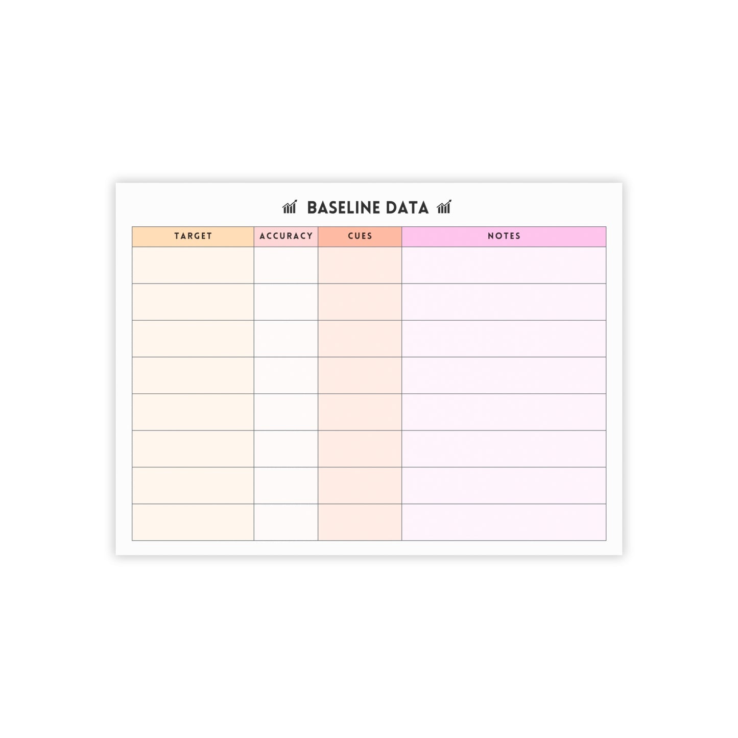 Baseline Data Post-it® Note Pad | Pink & Coral