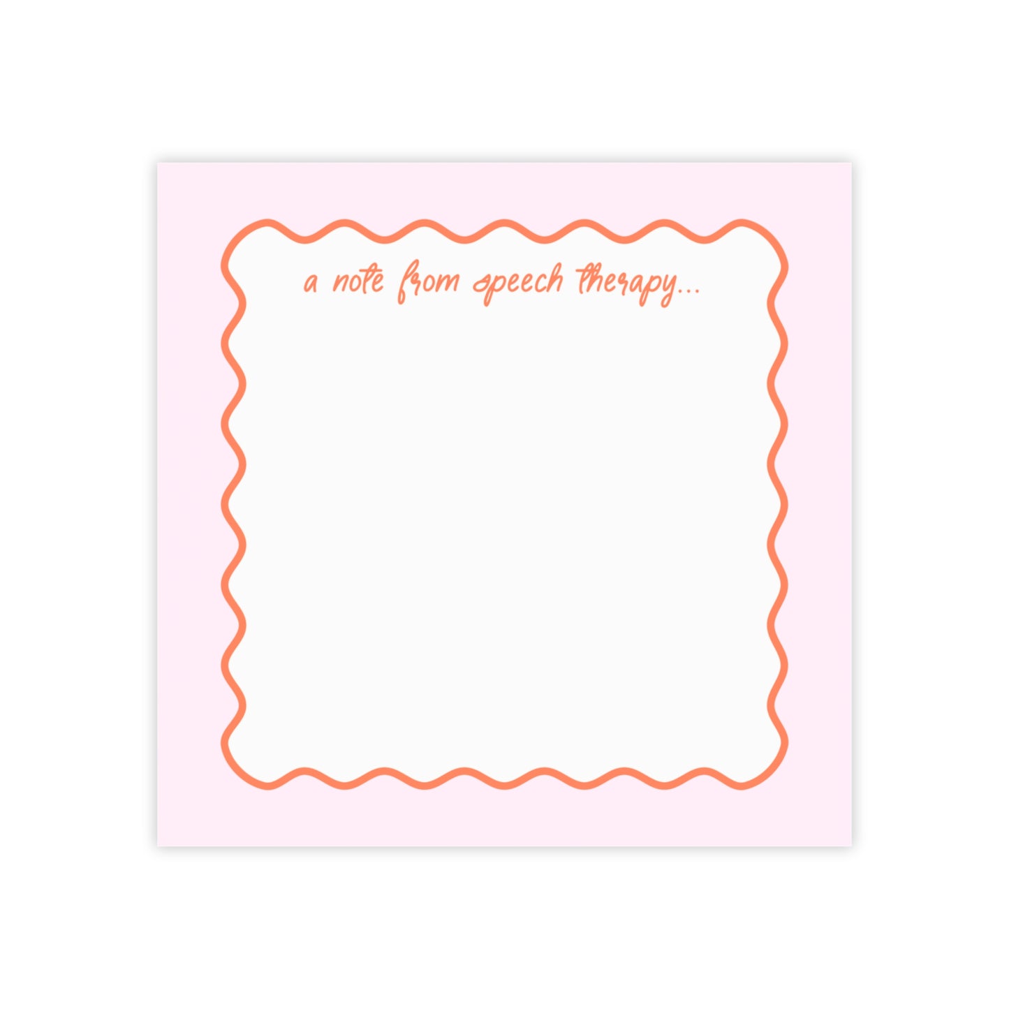 A Note from Speech Therapy Post-it® Note Pad | Pink & Coral